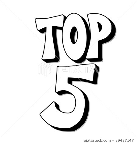 Top 5 quote isolated. Vector stylized text. Top 5 quote isolated. Vector stylized text. 59457147