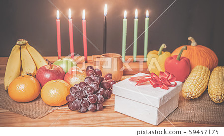 Kwanzaa holiday concept with decorate seven 59457175