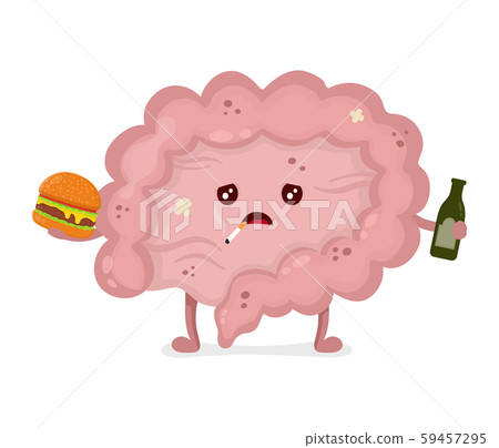 Sad unhealthy sick Intestine vector 59457295