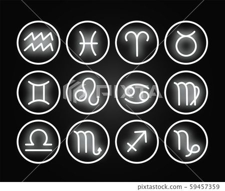 Zodiac icon collection. Sacred symbols set.  59457359