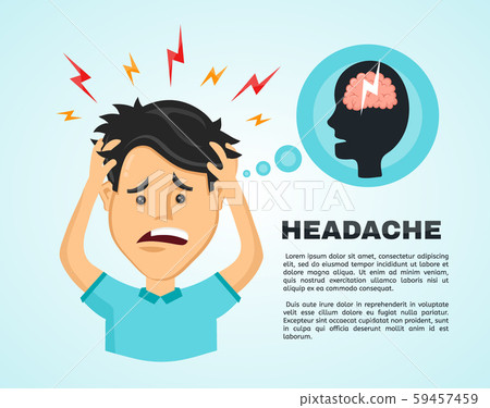 Vector flat man with a headache, - Stock Illustration [59457459] - PIXTA