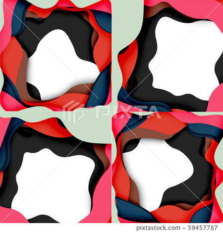 Vector decorative background. Abstract web template with cut out 3d paper abstract waves on light Vector decorative background. Abstract web template with cut out 3d paper abstract waves on light 59457787