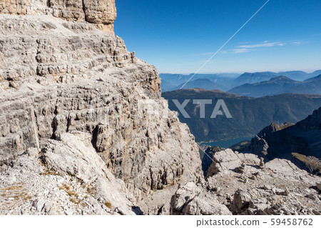 View of the mountain peaks Brenta Dolomites. 59458762
