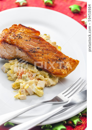 Traditional Czech Christmas potato salad with 59458984