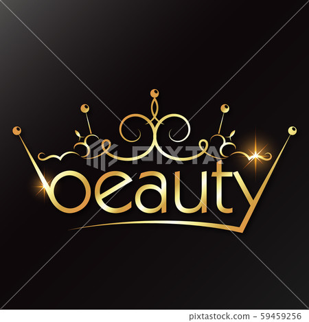 Beauty salon gold crown design 59459256