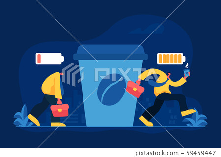 Office worker coffee break flat vector illustration Office worker coffee break flat vector illustration 59459447