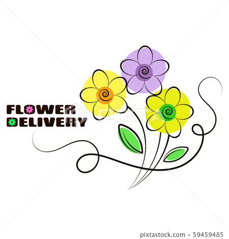 Flowers delivery beautiful silhouette Flowers delivery beautiful silhouette 59459485
