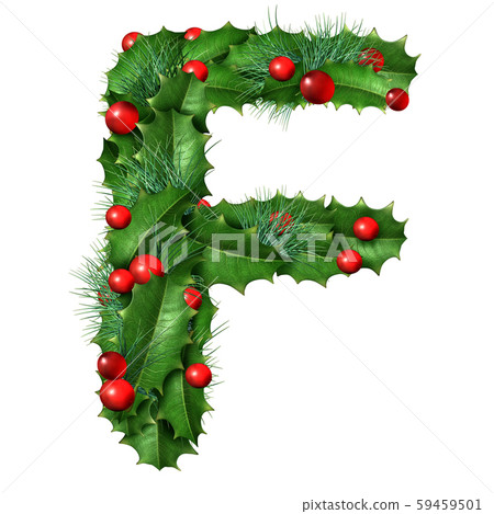 Holiday Font Letter F Isolated Holiday Font Letter F Isolated 59459501