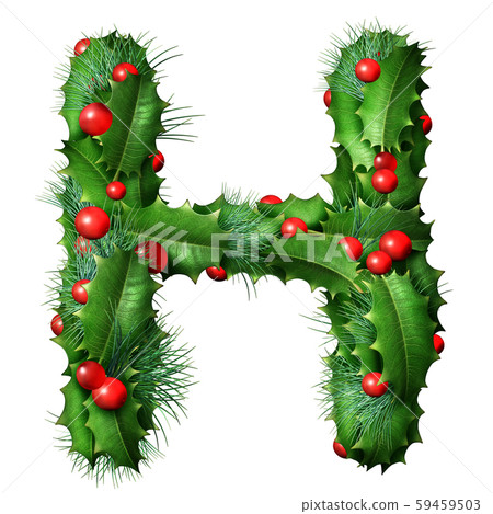 Holiday Font Letter H Isolated Holiday Font Letter H Isolated 59459503