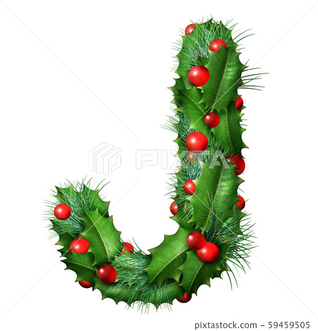 Holiday Font Letter J Isolated 59459505
