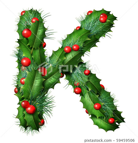 Holiday Font Letter K Isolated Holiday Font Letter K Isolated 59459506