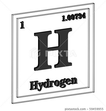 Hydrogen Periodic Table of the Elements 3D Vector 59459955