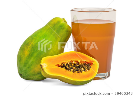 Glass of papaya juice with papaya Glass of papaya juice with papaya 59460343
