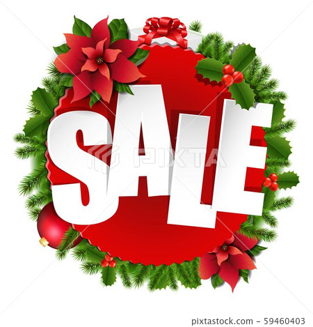 Christmas Banner With Text Isolated white Christmas Banner With Text Isolated white 59460403