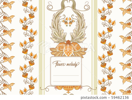 Stylized ornamental flowers in retro, vintage Jacobin  59462136