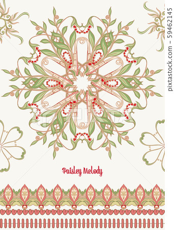 Pattern with traditional paisley. Floral vector Pattern with traditional paisley. Floral vector 59462145