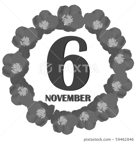 November 6, calendar day. Illustration. November 6, calendar day. Illustration. 59462846