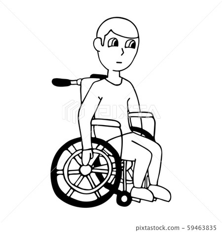 white man in a wheelchair. isolated outline - Stock Illustration ...