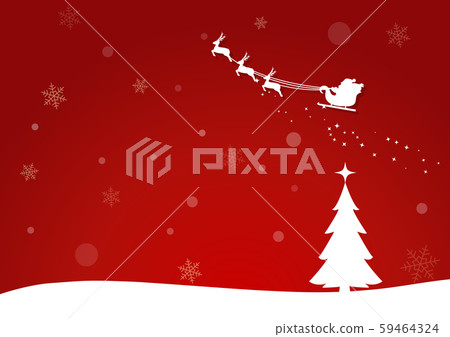Christmas background illustration banner: Christmas tree and Santa Claus silhouette illustration Christmas background illustration banner: Christmas tree and Santa Claus silhouette illustration 59464324