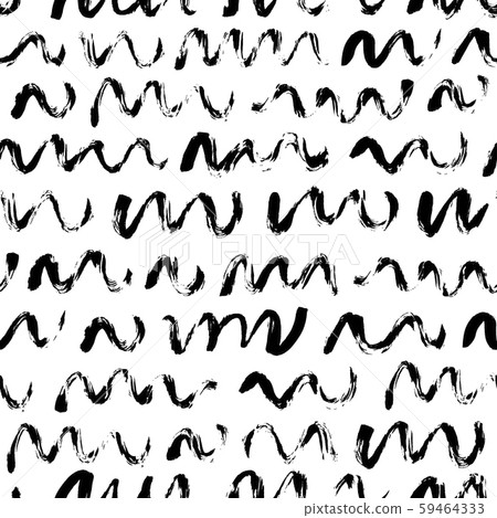 Curly waves hand drawn seamless pattern 59464333