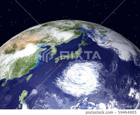 Earth (a huge typhoon in the vicinity of Japan) Earth (a huge typhoon in the vicinity of Japan) 59464805