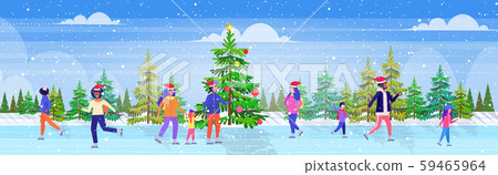 people skating on frozen lake ice rink winter sport activity recreation at holidays concept mix race people skating on frozen lake ice rink winter sport activity recreation at holidays concept mix race 59465964