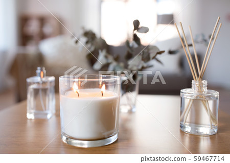aroma reed diffuser, burning candle and perfume 59467714