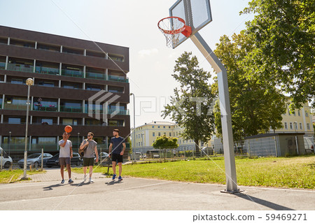 group of male friends going to play basketball 59469271