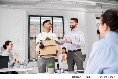 new male employee meeting colleagues at office 59469392