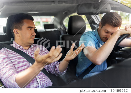 car driving instructor talking to man failed exam car driving instructor talking to man failed exam 59469912