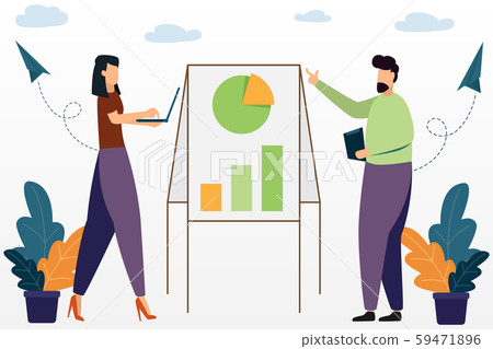 businessman and woman making a presentation in 59471896