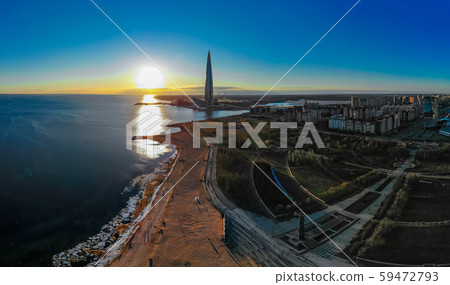 Saint Petersburg, RUSSIA - April 16 2019: Public, business complex Lakhta center, Skyscraper Gazprom Saint Petersburg, RUSSIA - April 16 2019: Public, business complex Lakhta center, Skyscraper Gazprom 59472793