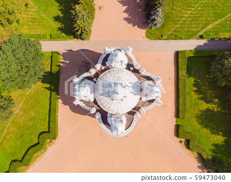 Beautiful top aerial views from drone on orthodox Church of the Birth of St John the Baptist of the Beautiful top aerial views from drone on orthodox Church of the Birth of St John the Baptist of the 59473040
