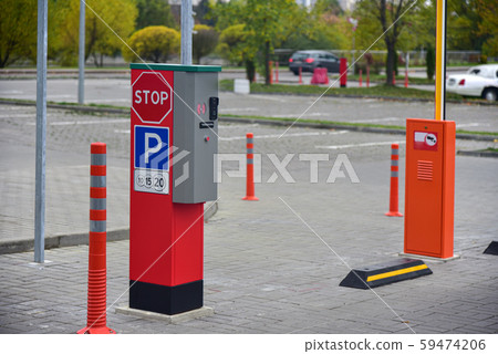 Entrance to a paid car parking in the city Entrance to a paid car parking in the city 59474206