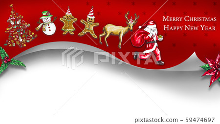 Christmas background by using materials paint with watercolor to design,and have space to put your text.Concept Christmasday and a happy New Year. Christmas background by using materials paint with watercolor to design,and have space to put your text.Concept Christmasday and a happy New Year. 59474697