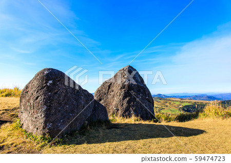 Autumn scenery of Oshido stone hill [Minamioguni-machi, Aso-gun, Kumamoto Prefecture] 59474723