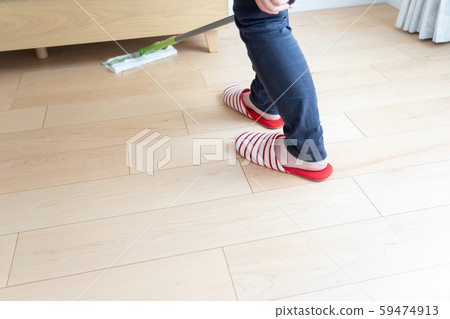 Female housewife floor cleaning Female housewife floor cleaning 59474913