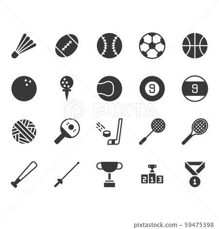 Sport ball equipment icon and symbol set 59475398