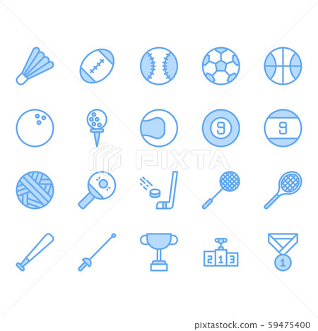 Sport ball equipment icon and symbol set Sport ball equipment icon and symbol set 59475400