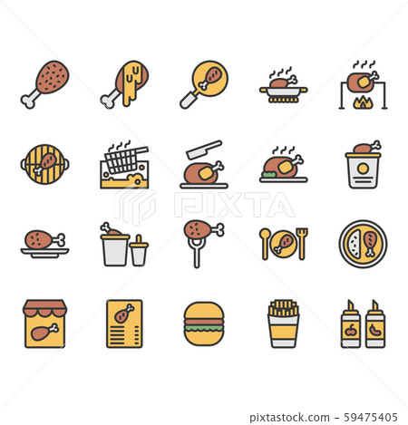 Chicken cooking and food related icon and symbol 59475405