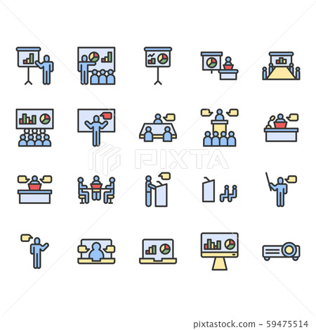 Presentation and meeting related icon and symbol 59475514