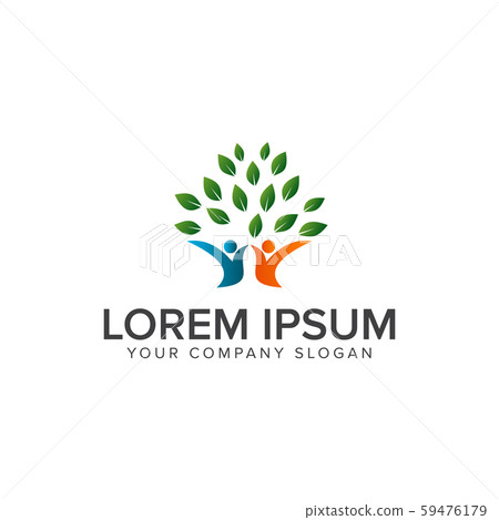 tree people logo. Natural logos concept design - Stock Illustration ...