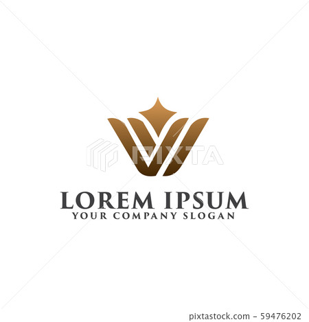 luxury letter W logo design concept template - Stock Illustration ...