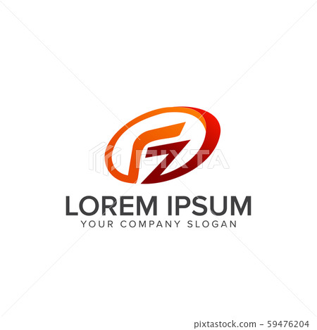 letter F logo. ovale logo design concept template letter F logo. ovale logo design concept template 59476204