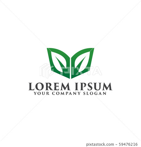 leaf green book logo. education logo design leaf green book logo. education logo design 59476216