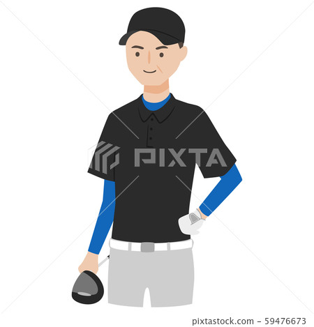 Illustration of men. A man who has a golf driver. Illustration of men. A man who has a golf driver. 59476673