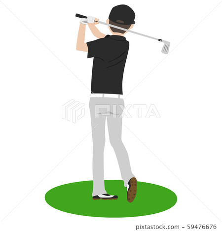 Illustration of men. Men swinging at a golf club. Illustration of men. Men swinging at a golf club. 59476676