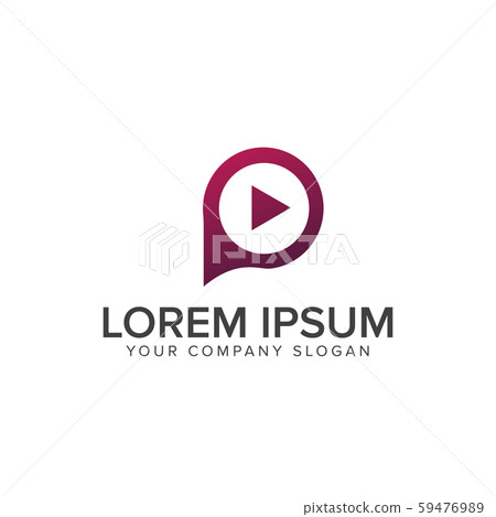 play letter P logo . media logo design concept - Stock Illustration ...