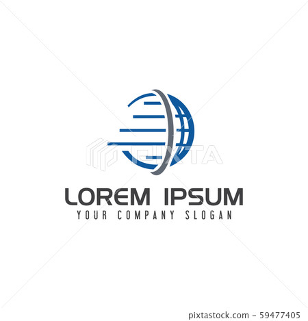 Globe Logistic Logo design concept template 59477405