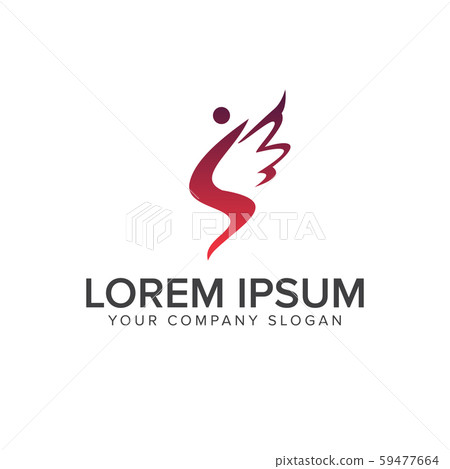 abstract people with wings. wedding dating logo. 59477664